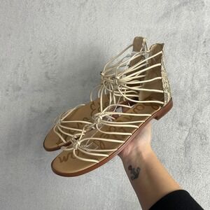 Sam Edelman Gladiator Emi Sandals 11 S Neutral Comfy Beachy Bohemian Vacation